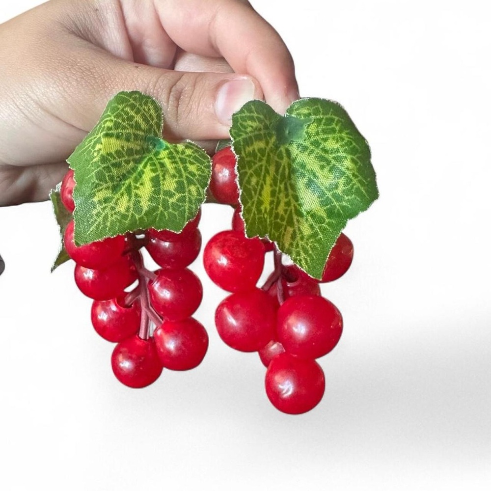 Lisa Says Gah Red Grape Cluster Earrings in Merlot — Rare Sold Out